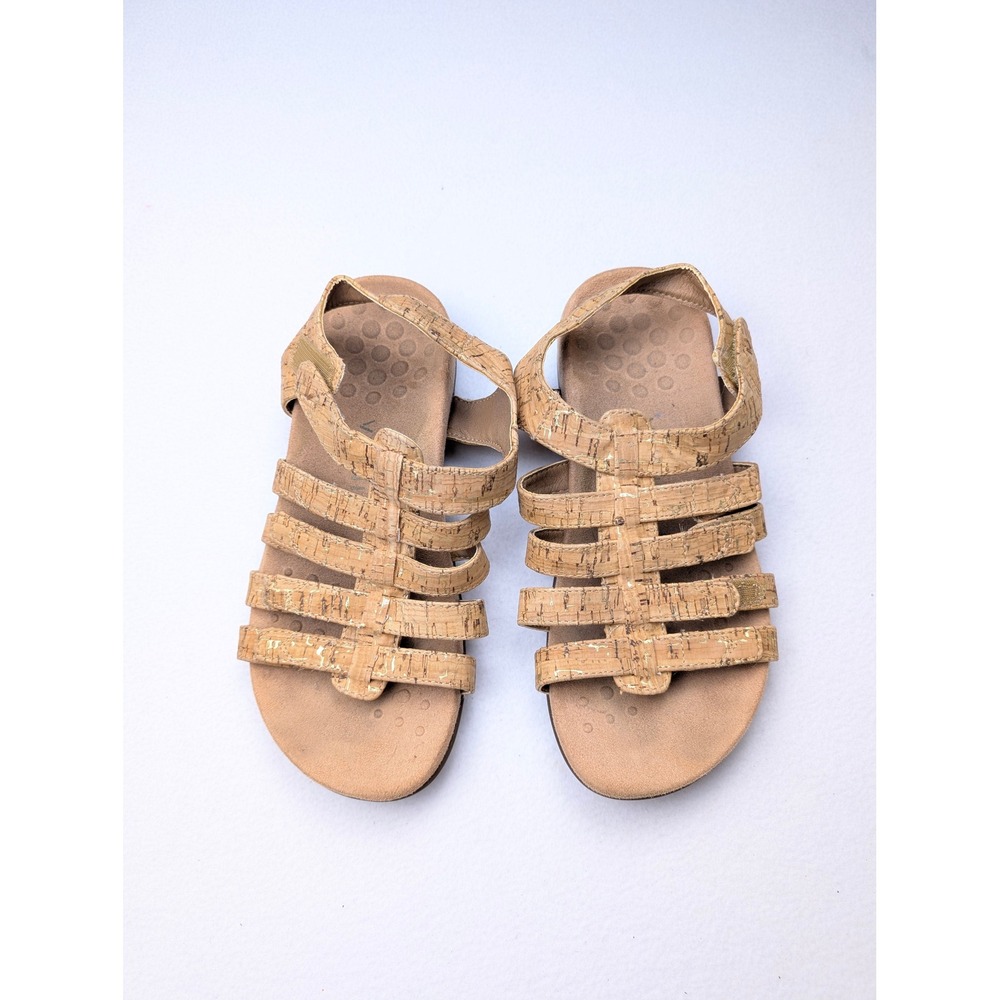 Vionic Amber Cork Gold Fleck Adjustable Strappy Orthotic Sandals Womens Size 8 - Picture 5 of 7